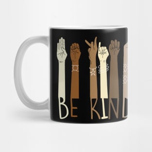 be kind sign language hand talking teacher Mug